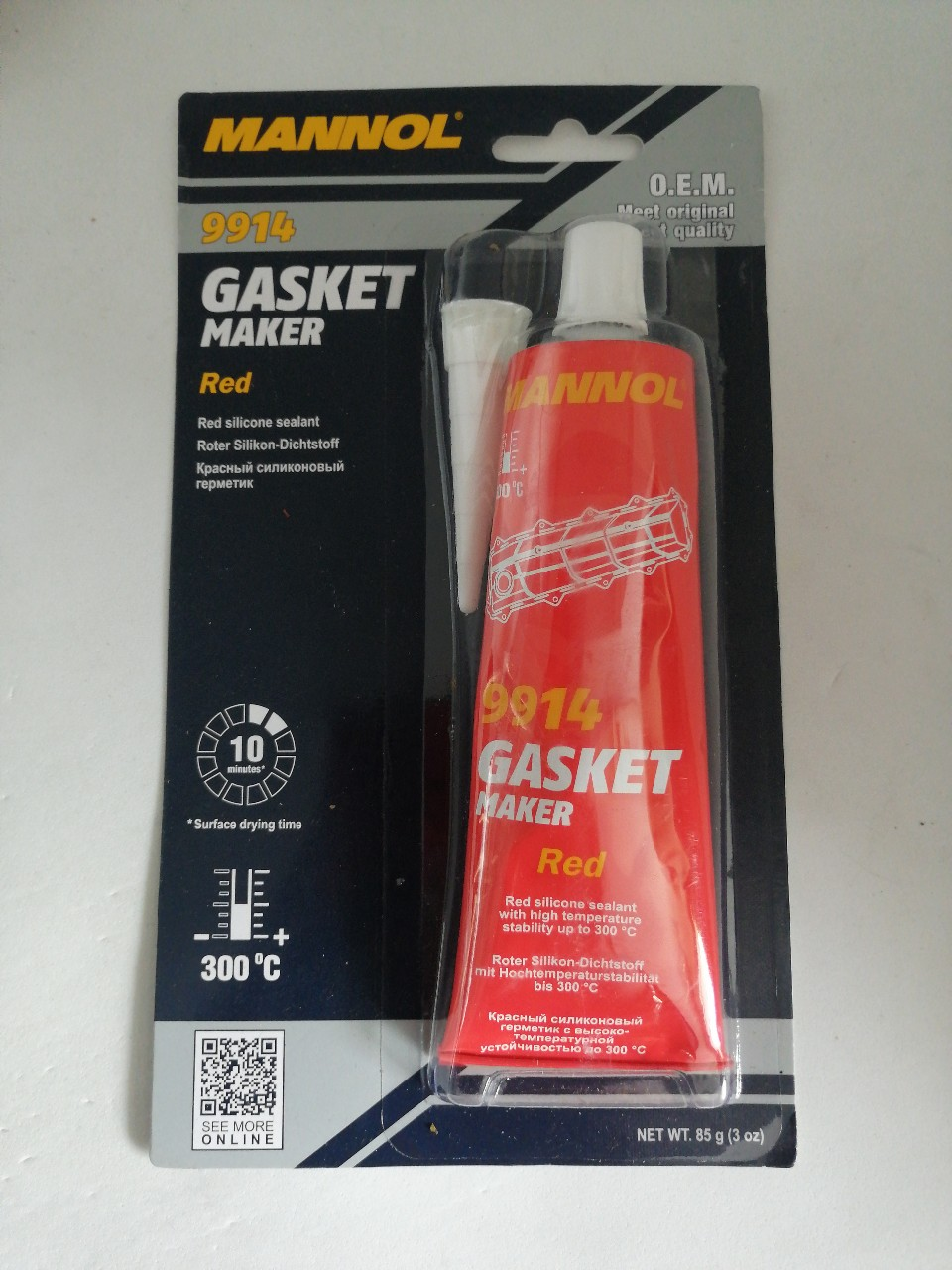 Купить запчасть MANNOL - 2409 9914 MANNOL Gasket Maker Red 85 гр. Красный силиконовый герметик (от -50 С до +300 С)