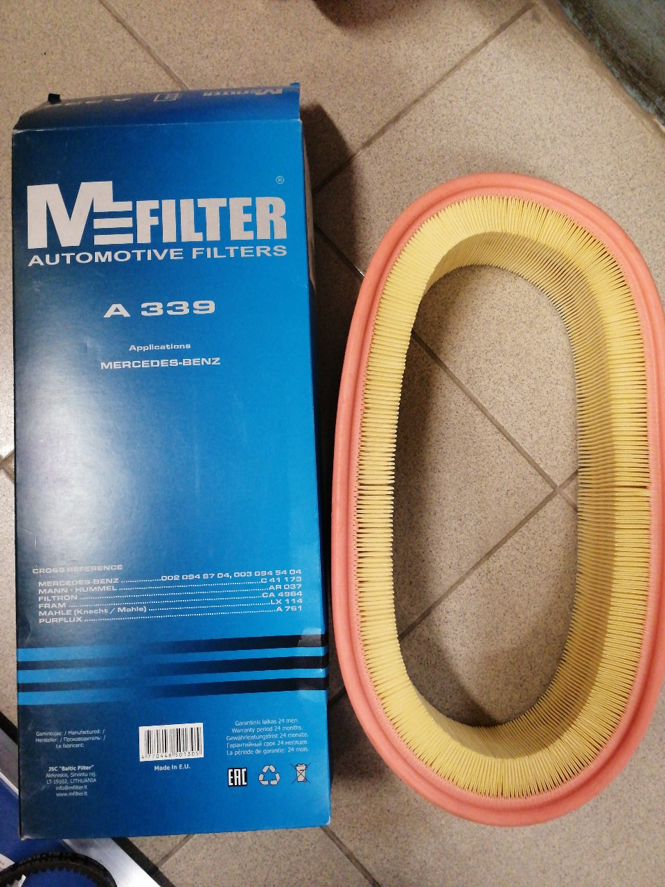Купить запчасть MFILTER - A339 Фильтр воздушный Mercedes 260E W124/126 , 300E W124, E300 T4-MATIC S124 -95